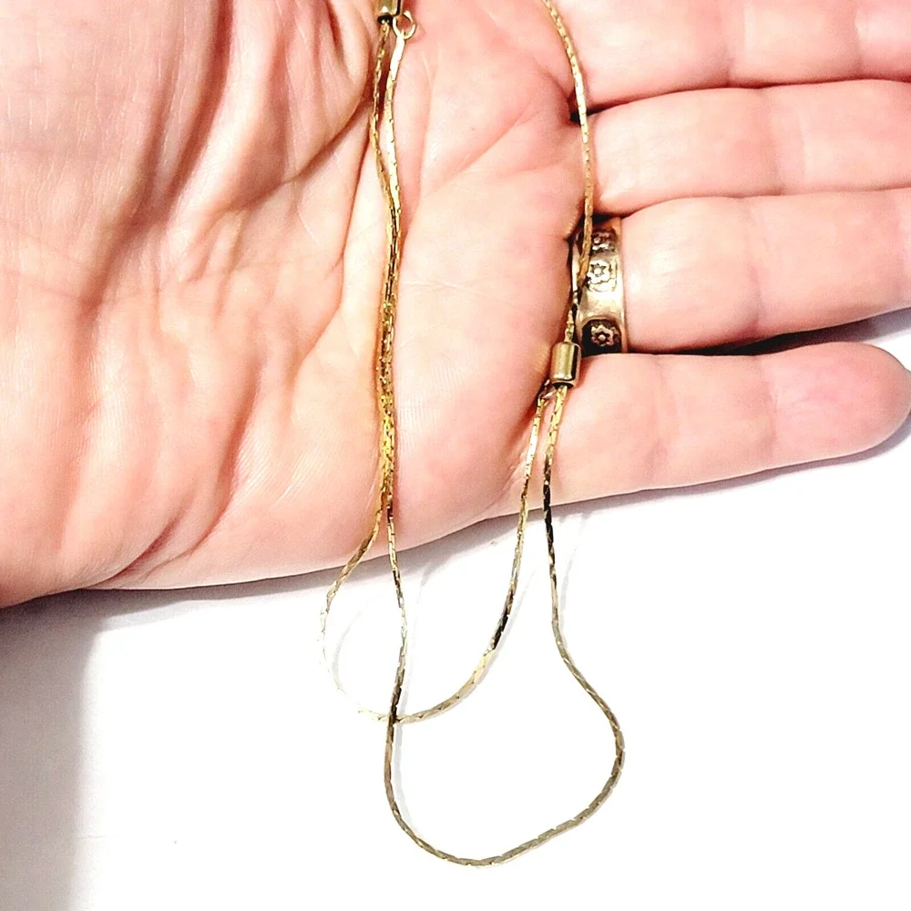 Vintage Liquid Gold-tone Necklace Swag Chain 20